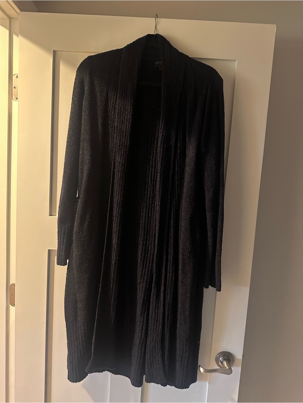 Barefoot Dreams Black Long Open-Front Cardigan Sweater